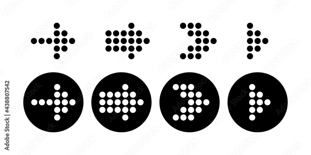 Wall mural arrows dots. arrows flat icons. arrow. cursor vector design. navigation symbols. vector illustration
