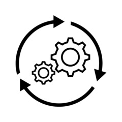 Work flow vector icon symbol isolated on white background