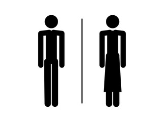 Fototapeta na wymiar male and female icon vector. suitable for the sign on the bathroom or hotel toilet