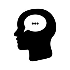 Head think concept icon design. Message talk sign. Creative idea symbol. color editble. eps 10