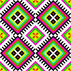 Geometric ethnic oriental seamless pattern traditional Design for background,carpet,wallpaper,clothing,wrapping,Batik,fabric,Vector embroidery style ,seamless pattern with ethnic borders