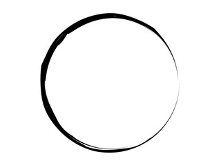 Grunge thin circle made of black paint.Grunge marking element.Grunge ink circle made for your project.