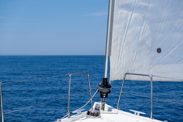 Fototapeta na wymiar Aegean sea sailing, summer holidays in Cyclades islands, Greece