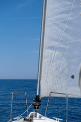 Fototapeta premium Aegean sea sailing, summer holidays in Cyclades islands, Greece