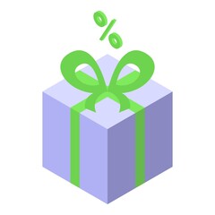 Gift box result money icon. Isometric of Gift box result money vector icon for web design isolated on white background