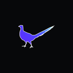 Bird Peasant Animal Shape blue gradient vector icon