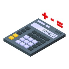 Calculator result money icon. Isometric of Calculator result money vector icon for web design isolated on white background