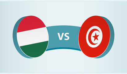 Hungary versus Tunisia, team sports competition concept.