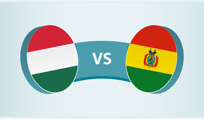 Hungary versus Bolivia, team sports competition concept.