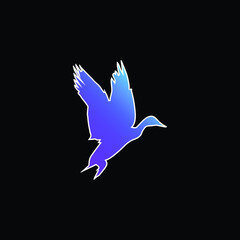 Obraz premium Bird Waterfowl Shape blue gradient vector icon