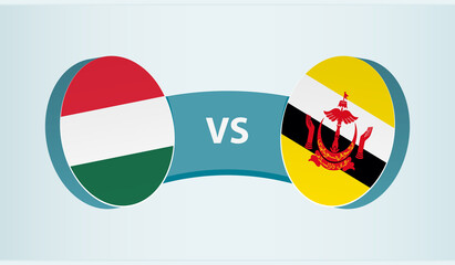 Hungary versus Brunei, team sports competition concept.