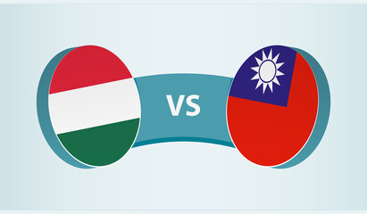Hungary versus Taiwan, team sports competition concept.