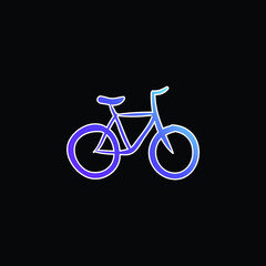 Fototapeta premium Bicycle Hand Drawn Ecological Transport blue gradient vector icon