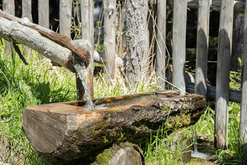 Holzbrunnen bei Blatten ob Naters, Goms, Kanton Wallis, Schweiz