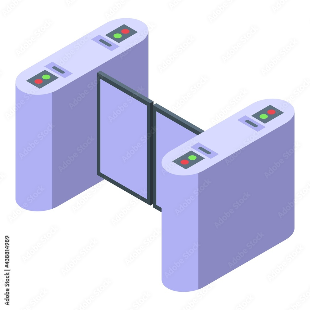 Poster automatic gate icon. isometric of automatic gate vector icon for web design isolated on white backgr