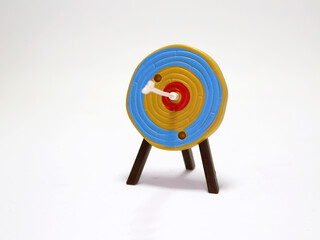 Arrow hit the center of target. Target with arrows. Hit the mark. Objective. Strategic marketing....