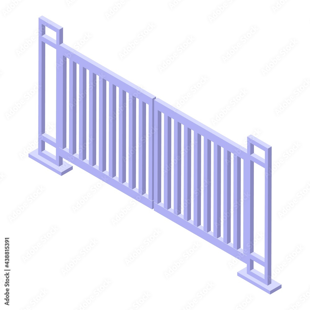 Poster automatic gate factory icon. isometric of automatic gate factory vector icon for web design isolated