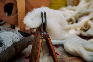  
Wool processing process․ Ancient methods of wool processing. White wool. 