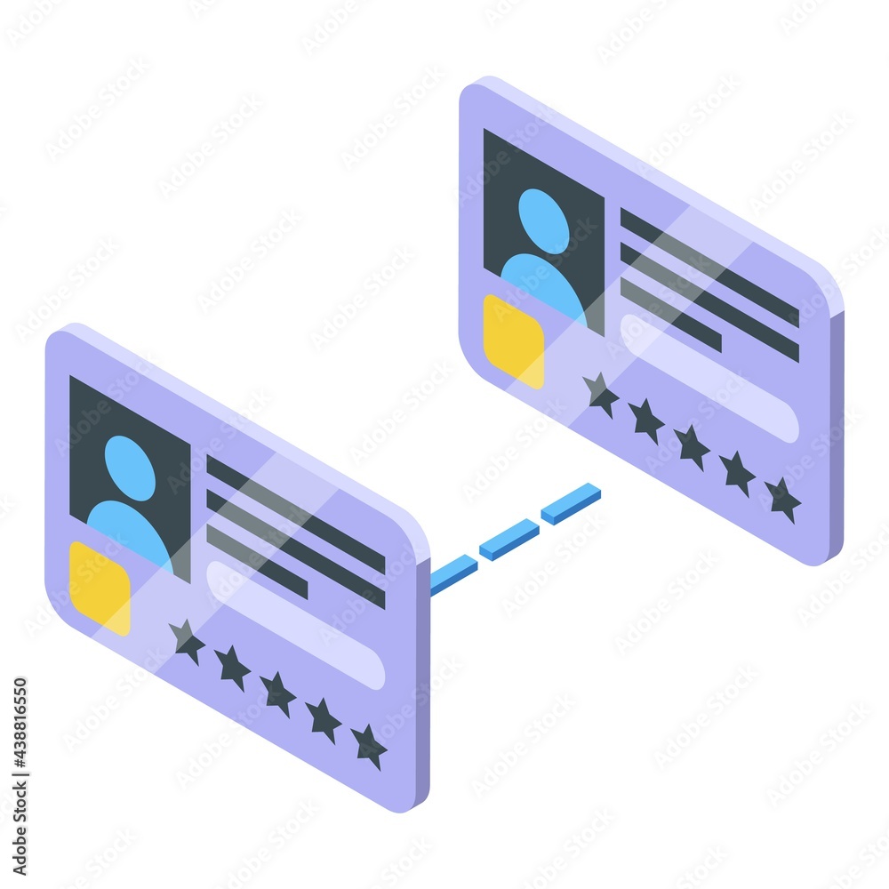 Poster block chain crypto icon. isometric of block chain crypto vector icon for web design isolated on whit
