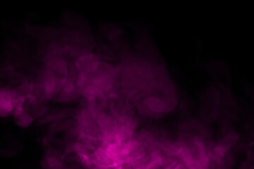 purple smoke steam isolated black background