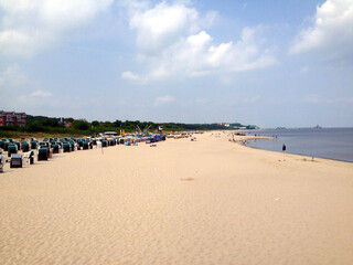 Strand des Seebad Ahlbeck auf der Insel Usedom in der Ostsee.