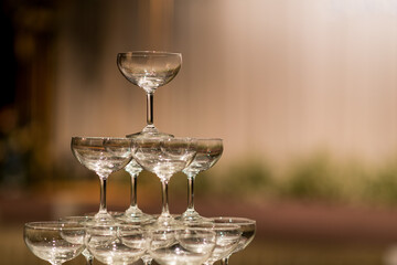 empty wine glass with blur background