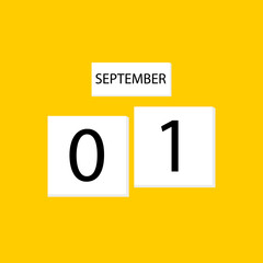 Calendar september 1 on autumn background, vector art illustration.