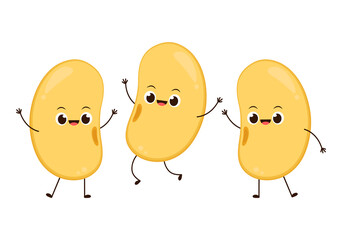 Soybean vector. Soybean character design.