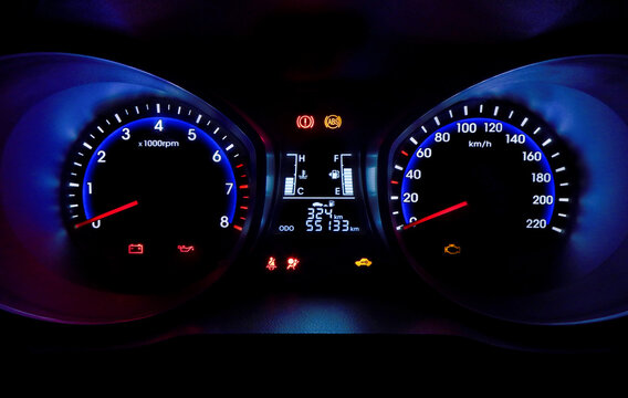 Illuminated speedometer panel
