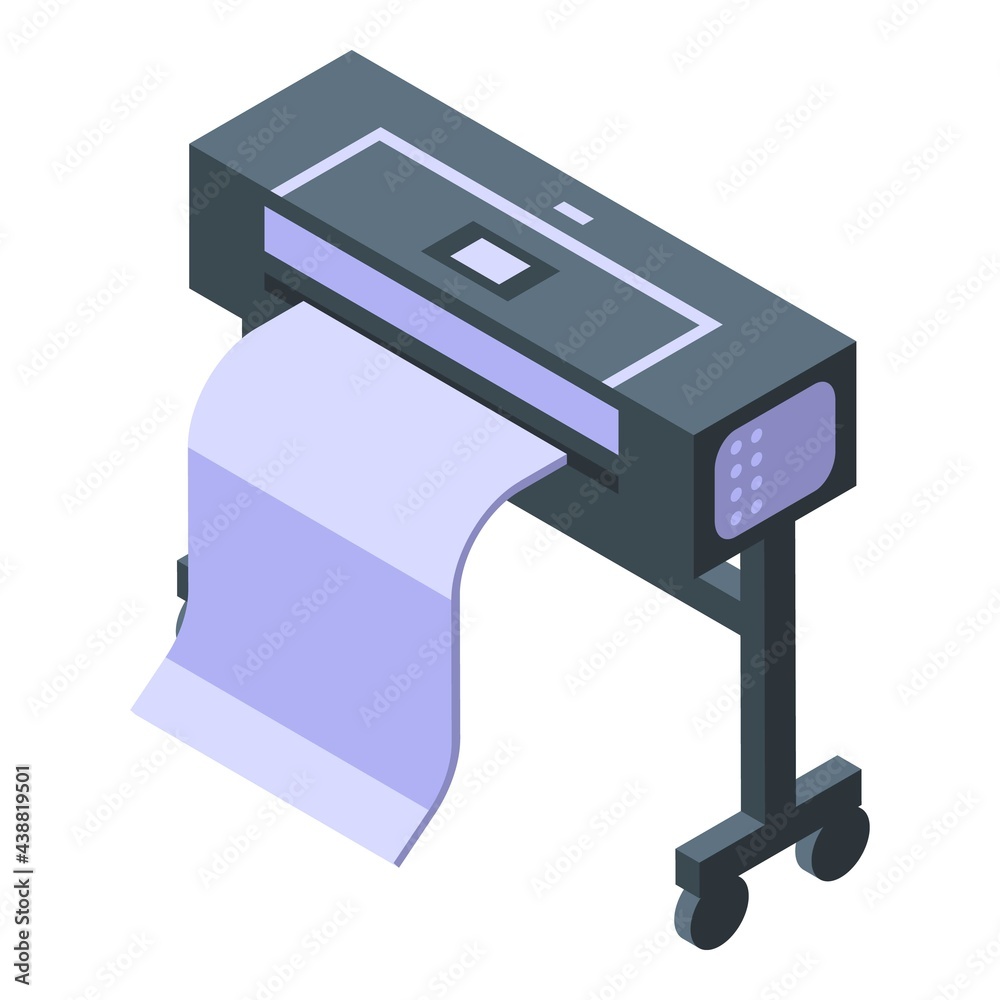 Poster machine digital printing icon. isometric of machine digital printing vector icon for web design isol