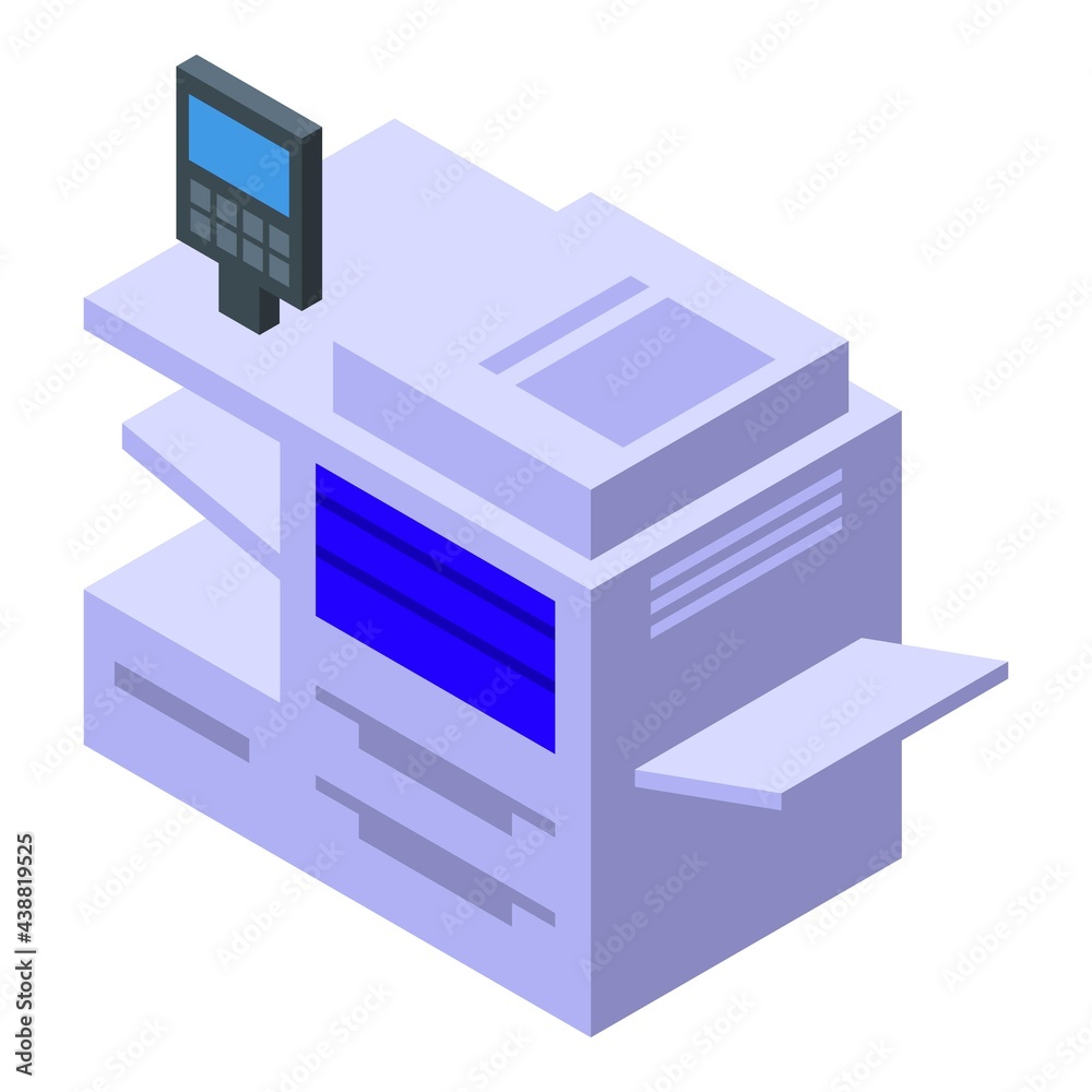 Poster multitask digital printing icon. isometric of multitask digital printing vector icon for web design 