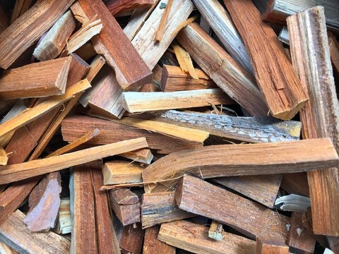 Organic Pathimukham or Sappan wood (Caesalpinia sappan) chips.  Dried wood has medicinal properties.