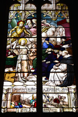 Vitrail de Jeanne d'Arc à Poitiers, France