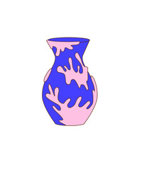 Clay vase, isolated on white. Ceramic vase. A decorative element for your interior design. Flat vector