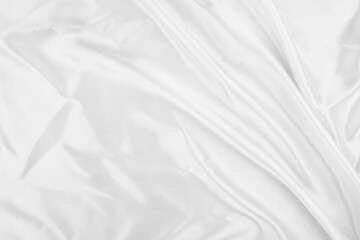 White cloth background abstract with soft waves, closeup texture of cloth