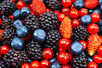 Background of fresh summer berries.