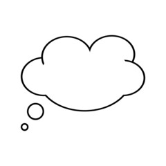 Think speech bubble blank icon vector on white background