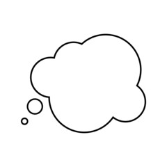 Think speech bubble blank icon vector on white background