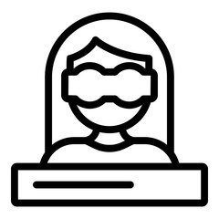 Woman jet lag icon. Outline Woman jet lag vector icon for web design isolated on white background