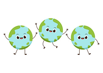 Earth character design. planet vector. Earth day mascot.