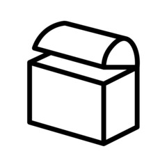Treasure chest, Opened chest treasuresvector icon on white background