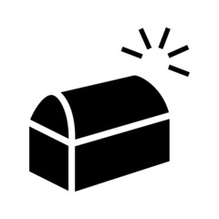 Treasure chest, Opened chest treasuresvector icon on white background