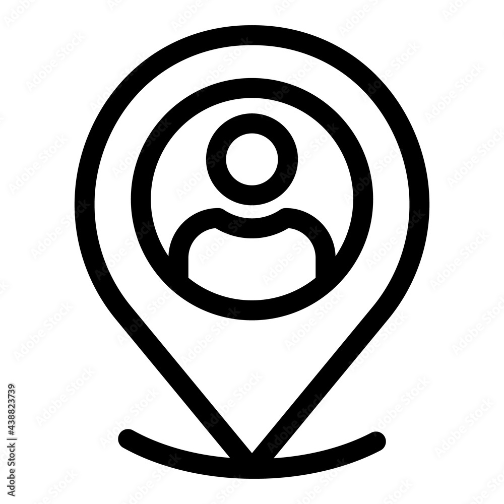 Poster anonymous location icon. outline anonymous location vector icon for web design isolated on white bac