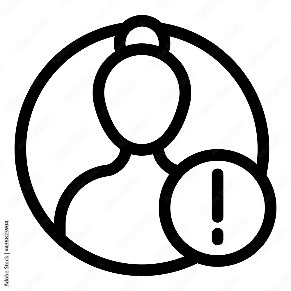 Poster anonymous exclamation icon. outline anonymous exclamation vector icon for web design isolated on whi