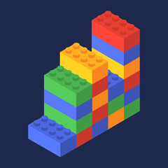 Business graph in isometric. Color constructor