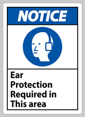 Ear Protection Required In This Area Symbol Sign