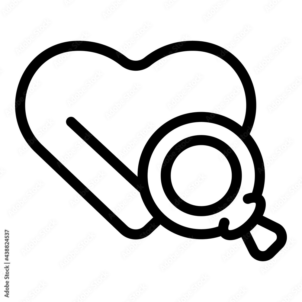Wall mural Heart search relationship icon. Outline Heart search relationship vector icon for web design isolated on white background - Wall murals
