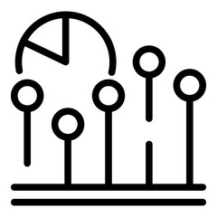 Pie chart trust relationship icon. Outline Pie chart trust relationship vector icon for web design isolated on white background