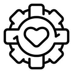 Care trust relationship icon. Outline Care trust relationship vector icon for web design isolated on white background