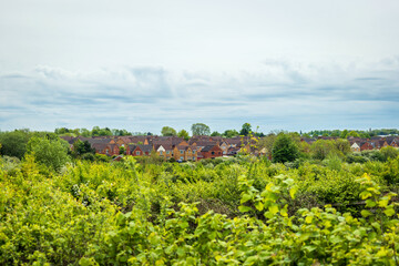 Fototapeta na wymiar British town landscape view in england uk